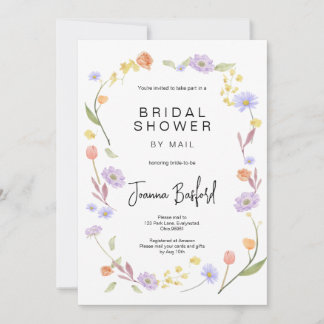 Invitación Scabiosa Wildflower Bridal Shower por correo