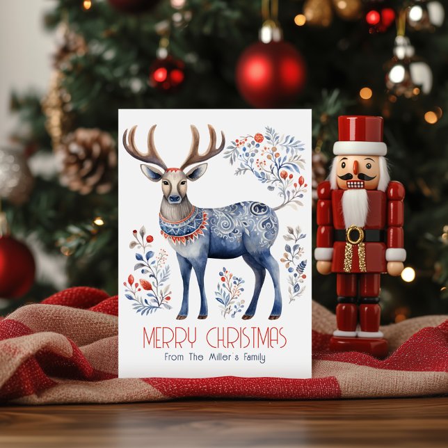 Invitación Scandinavian Folk Reindeer Christmas Party Invite (Subido por el creador)
