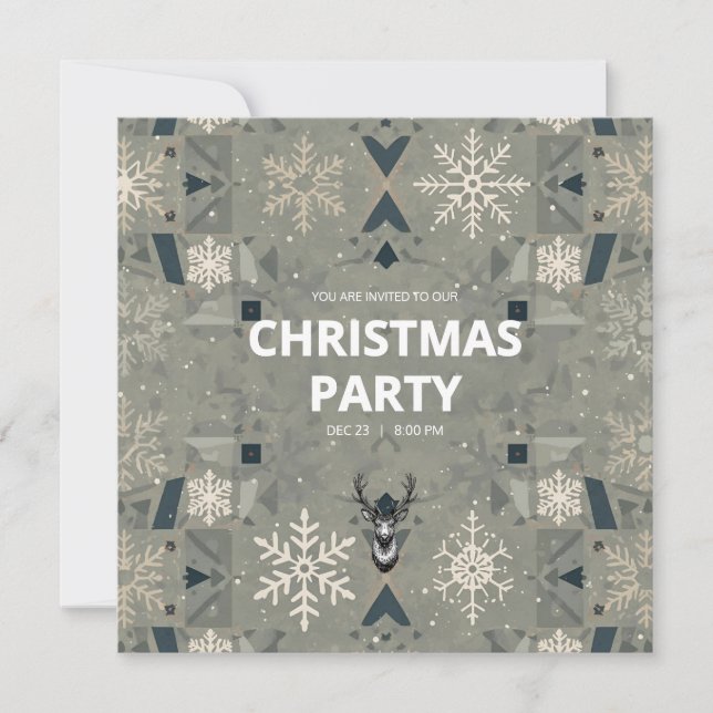 Invitación Scandinavian Geometric Christmas Party Invitation (Anverso)