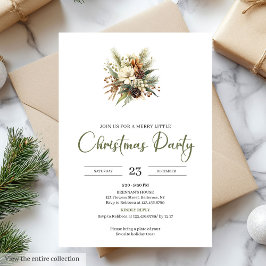 Invitación Scandinavian Minimal Moss Green Beige Christmas 
