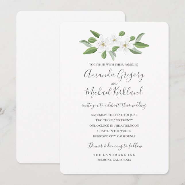 Invitación Scarborough Sage Monograma Suite Boda (Anverso / Reverso)
