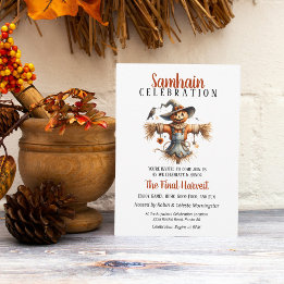 Invitación Scarecrow Samhain Harvin Party Halloween