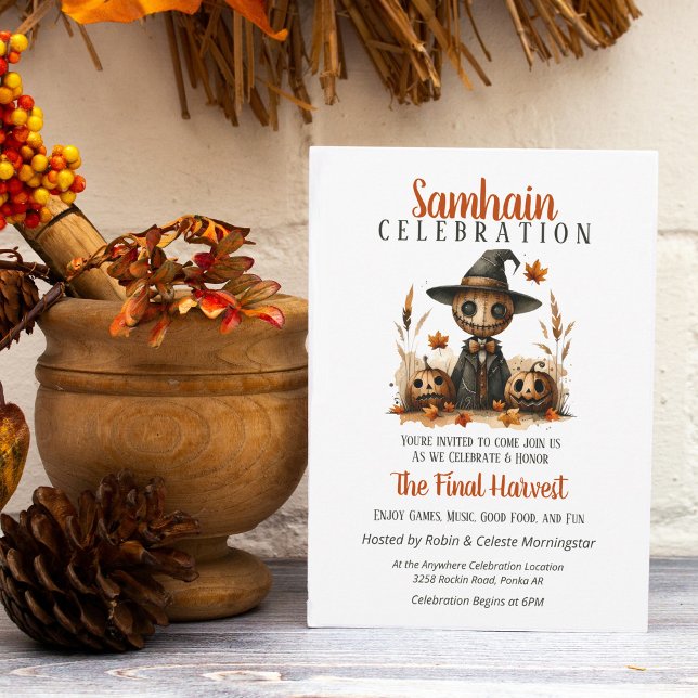 Invitación Scarecrow Samhain Harvin Party Halloween (Subido por el creador)