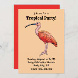 Invitación Scarlet Ibis Bird Fiesta Tropical