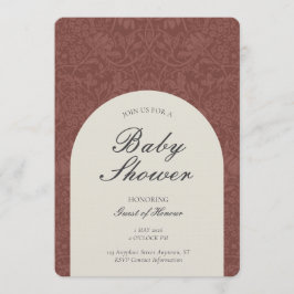 Invitación Scarlet Traditional Floral Arts and Crafts Shower