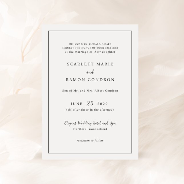 Invitación Scarlett Border Elegant Wedding (Subido por el creador)