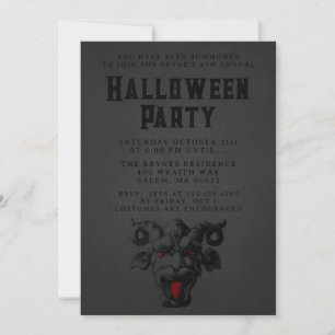 Invitación Scary Adultos Halloween Party Demon Gargoyle