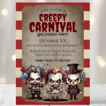 Scary Clowys Fiesta del Carnaval de Halloween