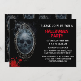 Invitación Scary Ghost Mirror Halloween Party