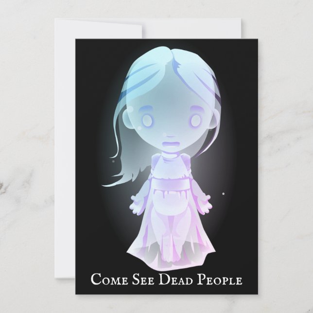 Invitación Scary Ghostly Blue Girl (Anverso)