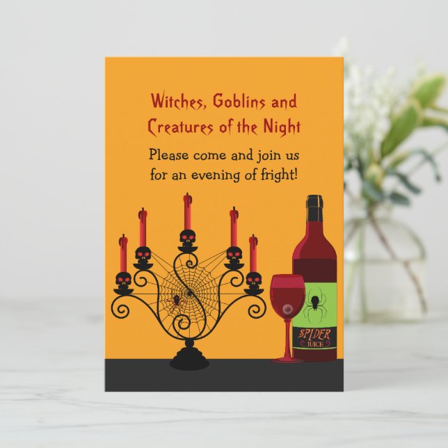 Invitación Scary Halloween Party (Anverso de pie)