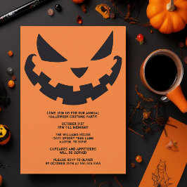 Invitación Scary Jack O Lantern Personalizado Naranja Hallowe