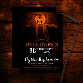 Invitación Scary Pumpkin Halloween 30 cumpleaños Fiesta