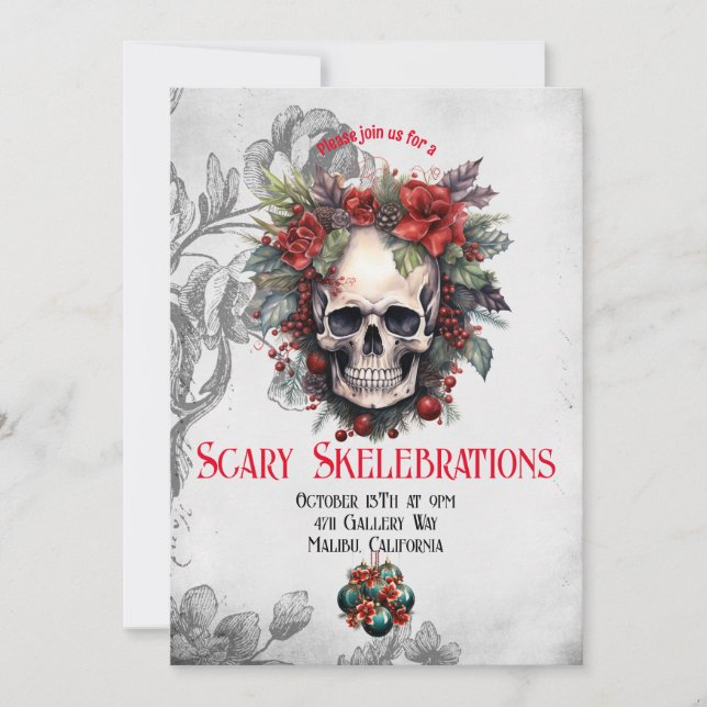 Invitación Scary Skele-brations (Anverso)