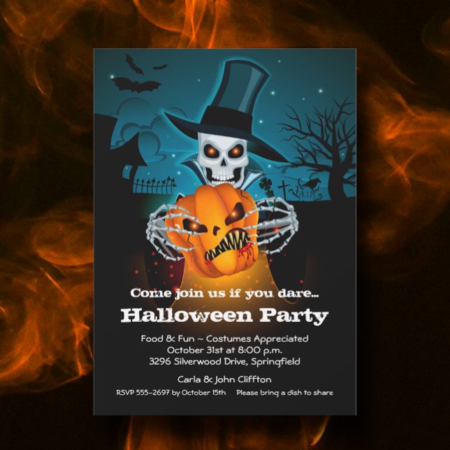 Invitación Scary Skeleton Halloween (Subido por el creador)