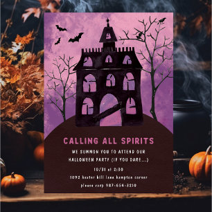 Invitación Scary Spooky Haunted House Halloween Fun Fiesta