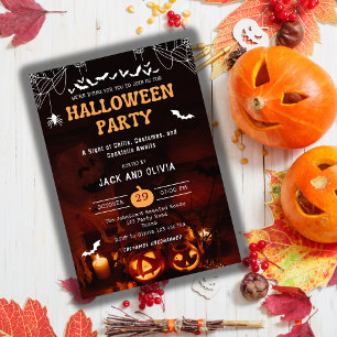 Invitación Scary Spooky Pumpkin Adulto Fiesta de disfraces de