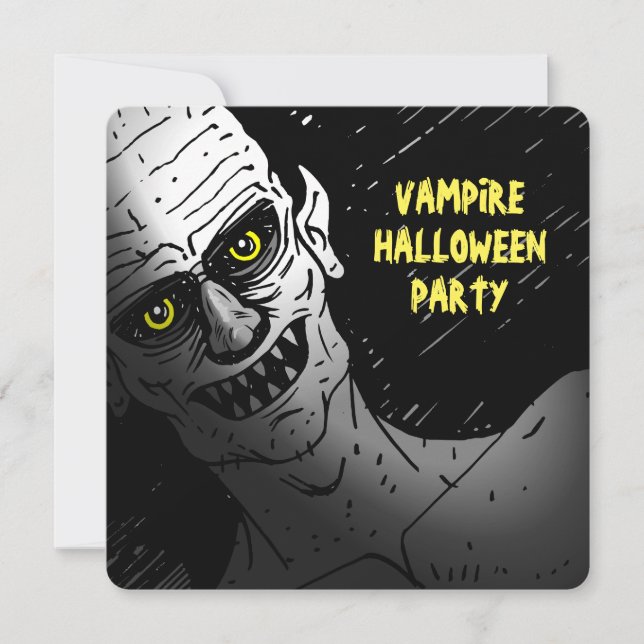 Invitación Scary Vampire Halloween Party Invitation (Anverso)