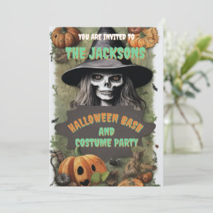 Invitación Scary Witch Halloween Party