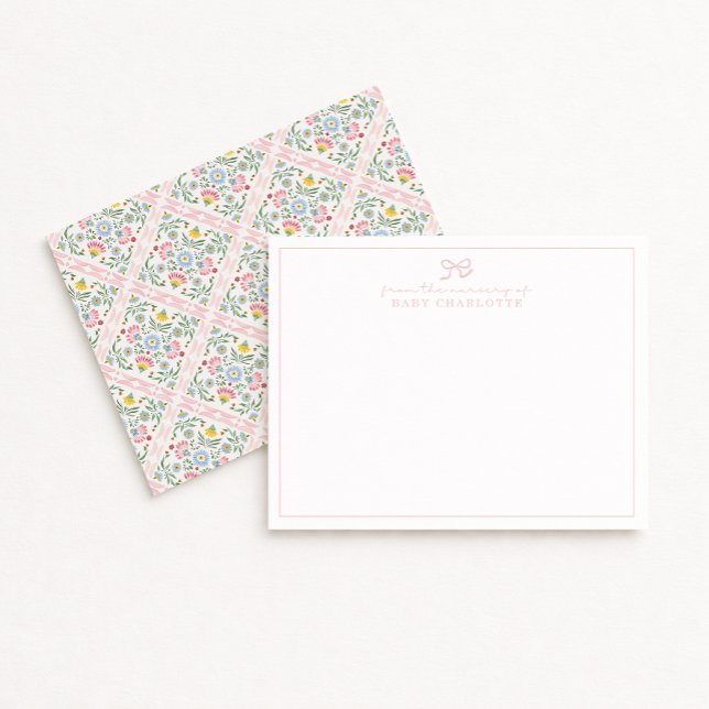 Invitación Scattered Meadow Folk Nursery Note Card (Subido por el creador)