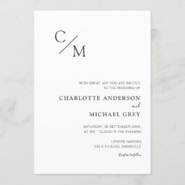 Invitación Schlicht elegante Monogramm einladung