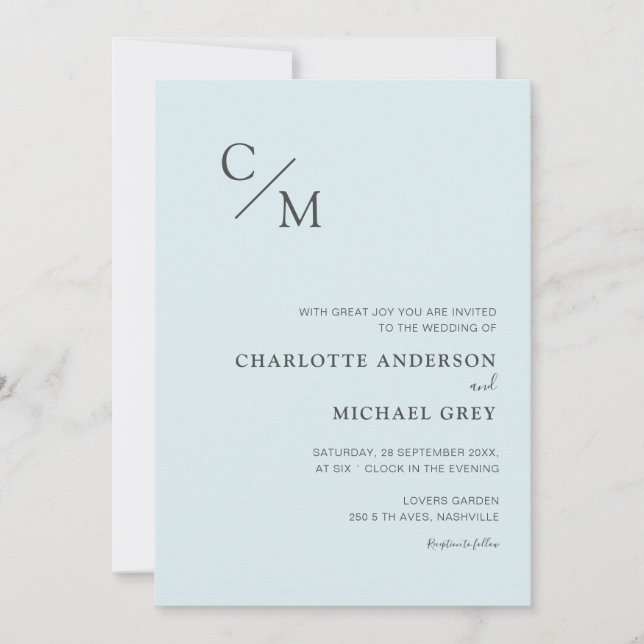 Invitación Schlicht elegante Monogramm einladung (Anverso)