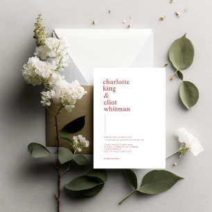 Invitación Schlicht moderna Weiß, Braun einladung