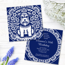 Schnauzer o Norfolk Terrier encantan el arte folcl