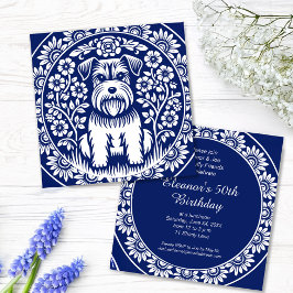 Invitación Schnauzer o Norfolk Terrier encantan el arte folcl