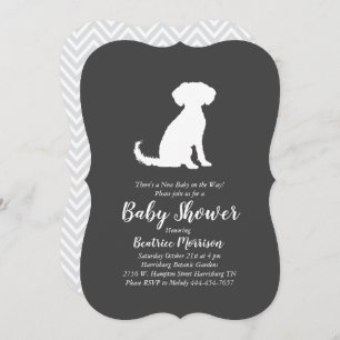 Invitación Schnoodle Dog Baby Shower Neutral
