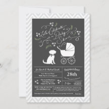 Schnoodle Dog Baby Shower Neutral