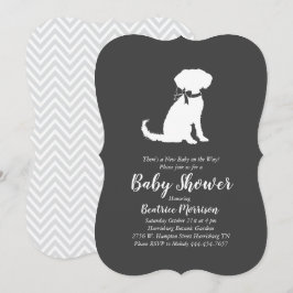 Invitación Schnoodle Dog Baby Shower Neutral