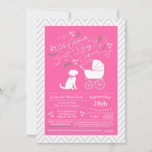 Schnoodle Dog Chica Baby Shower Pink