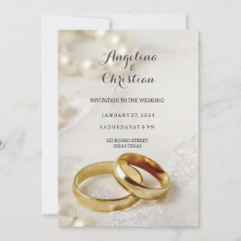 Invitación Schöne Ehering Hochzeitseinladung Karte