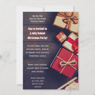 Invitación School Christmas Party Invitation With Presents