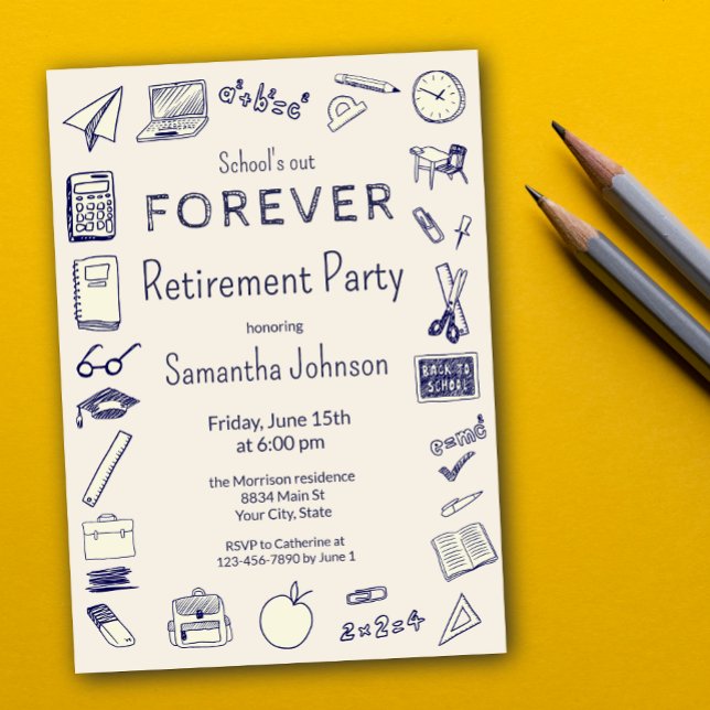 Invitación School's Out Forever Teacher Retirement Party (Subido por el creador)
