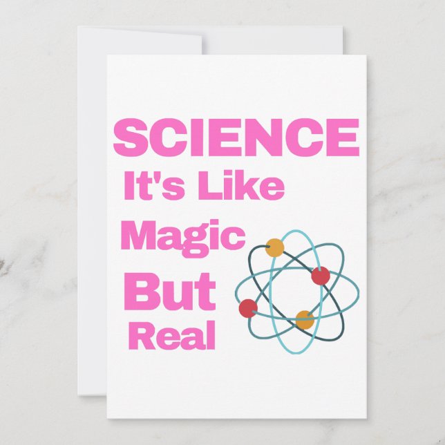 Invitación SCIENCE It's Like Magic, But Real (Anverso)