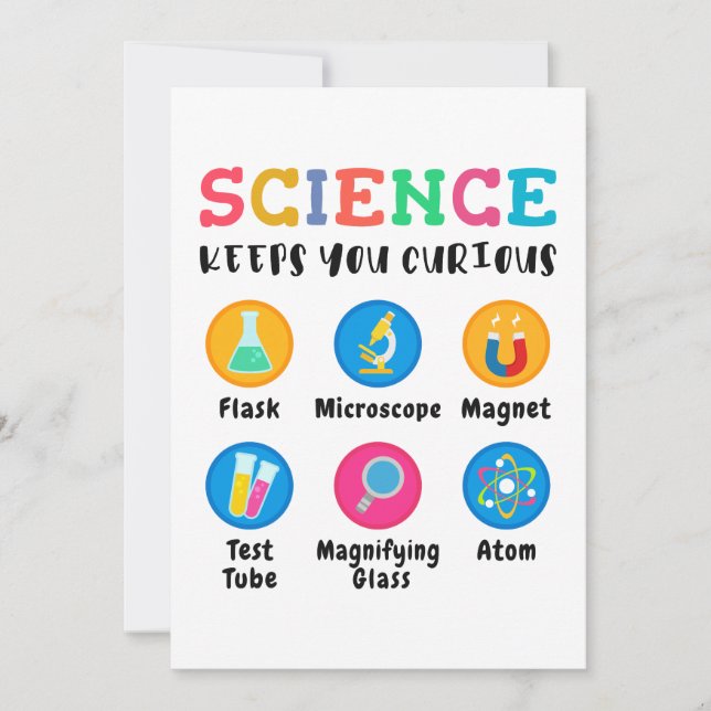 Invitación Science keeps you curious (Anverso)