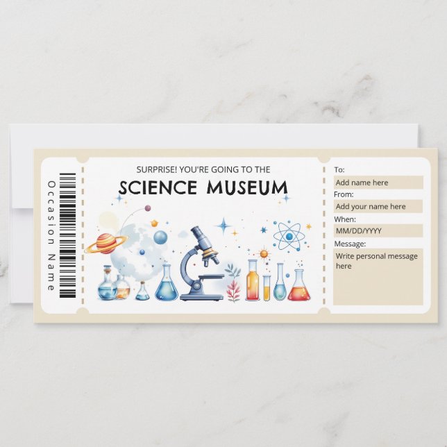 Invitación Science Museum Gift Certificate (Anverso)