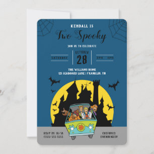 Invitación Scooby-Doo   Cumpleaños de dos Fantasmas Halloween