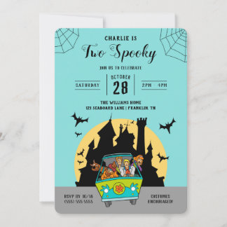 Invitación Scooby-Doo | Cumpleaños de dos Fantasmas Halloween