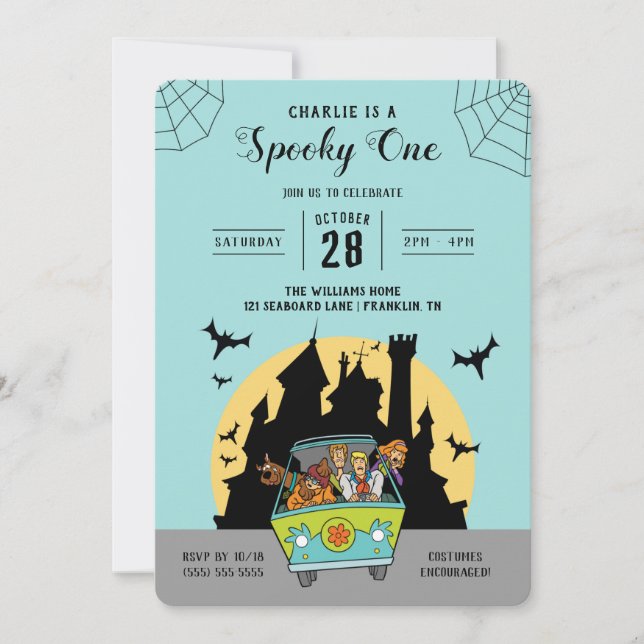 Invitación Scooby-Doo | Fantasma Un cumpleaños de Halloween (Anverso)
