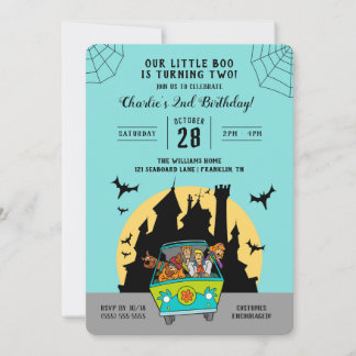 Invitación Scooby-Doo | Segundo cumpleaños de Halloween