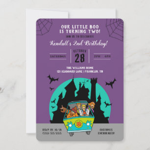 Invitación Scooby-Doo   Segundo cumpleaños de Halloween