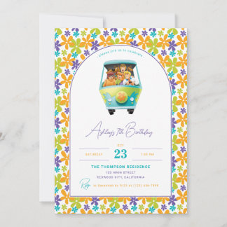 Invitación Scooby-Doo y el cumpleaños de la máquina misterios
