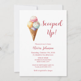 Invitación Scooped Up! Pink Ice Cream Bridal Shower