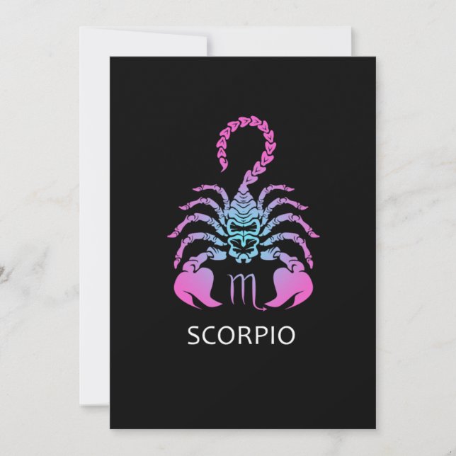 Invitación Scorpio Zodiac Rótulo Scorpio Regalo de cumpleaños (Anverso)