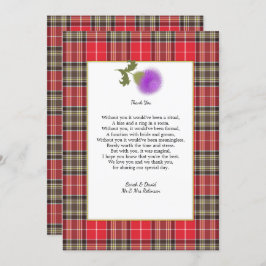 Invitación Scotch Clan Tartan Boda Poem Gracias