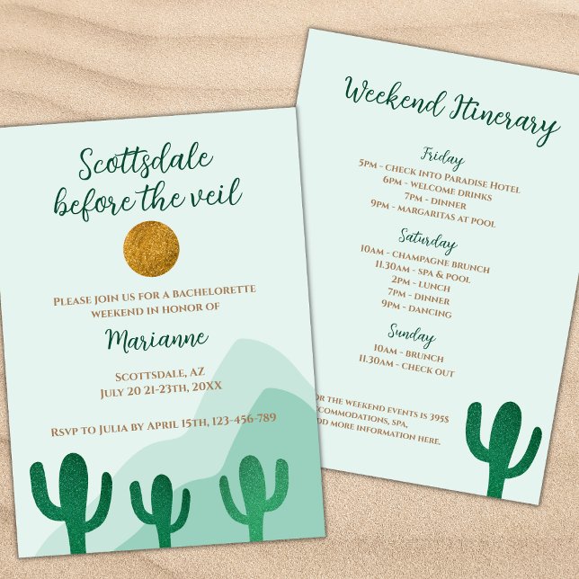Invitación Scottsdale Antes Del Veil Cactus Bachelorette (scottsdale before the veil bachelorette weekend itinerary scotssdale bachelorette glitter cactus)