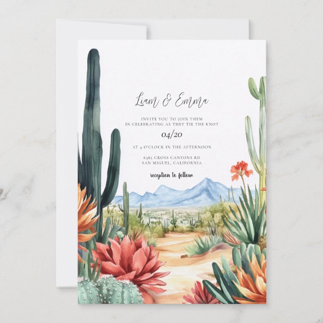 Invitación Scottsdale Arizona Desert Wedding Invitation (Anverso)